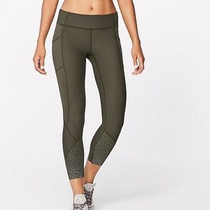 Lulu Lemon Running Leggings- Olive Green
